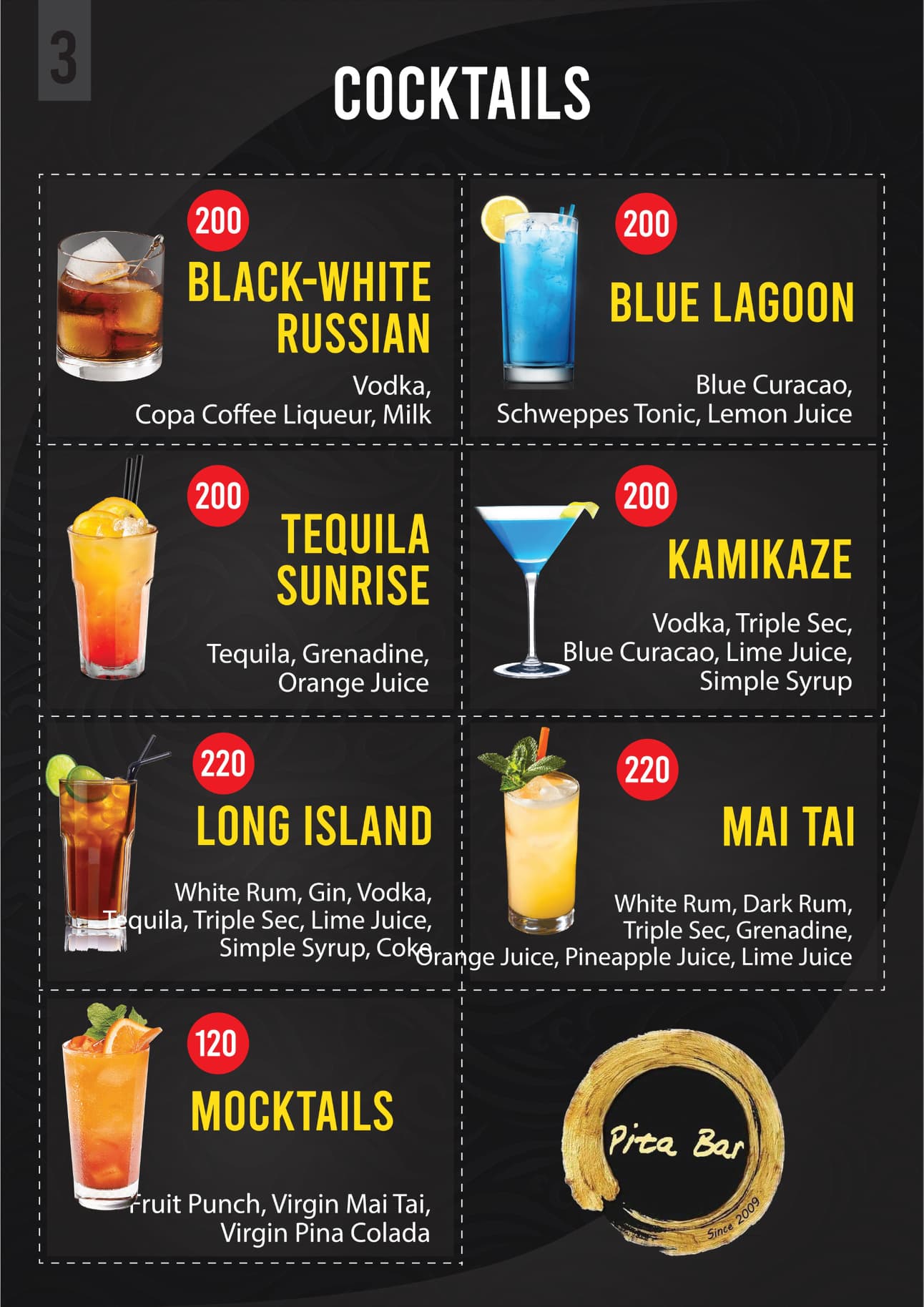 Drinks Menu
